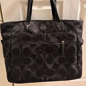 Coach Black Monogram Tote Bag